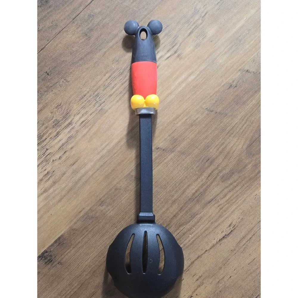 Disney Mickey Mouse Slotted Spoon Nylon Kitchen Utensil Red Black Yellow 12 Inch